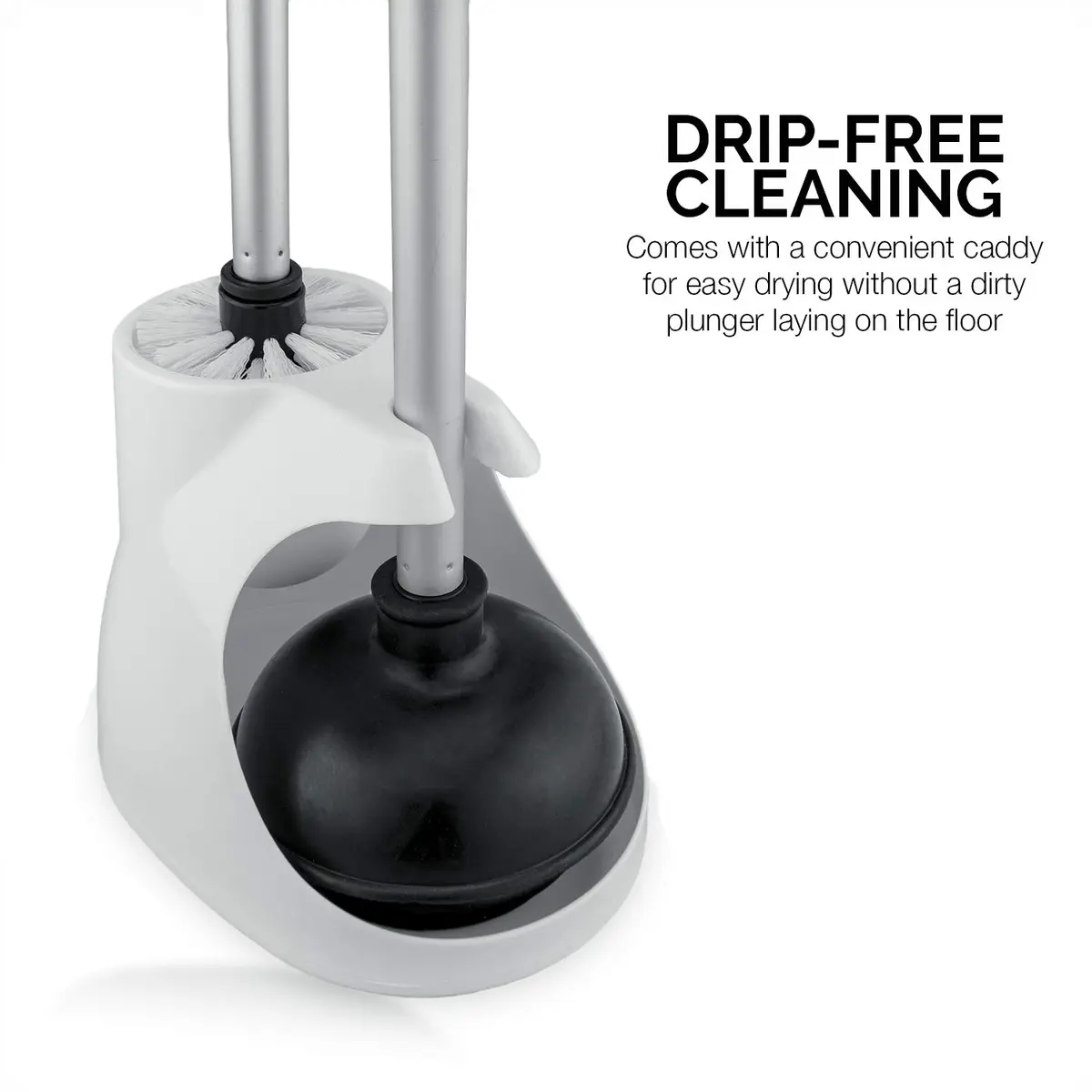 NEIKO Toilet Plunger Set, 4 Piece | All-Angle Design with Telescopic Handle for Bathroom - view 4