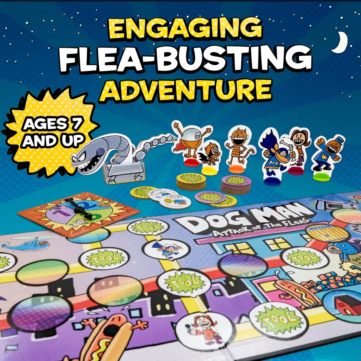 University Games Dog Man: Attack of the Fleas Game (UG-07010) | Cooperative Family Board Game for Kids 7+ - view 6