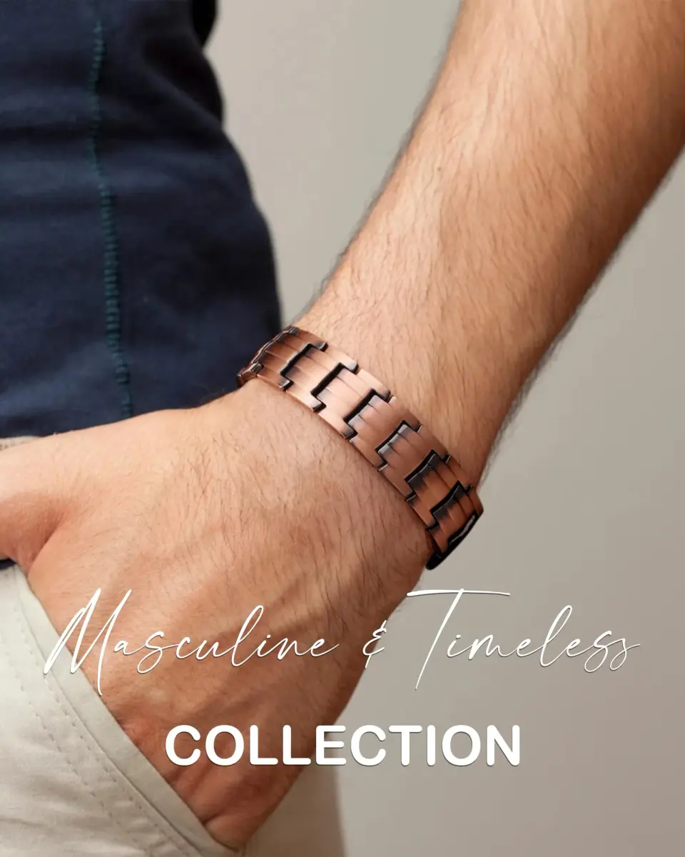 Feraco Copper Magnetic Bracelet for Men | 22cm (8.66") - view 3