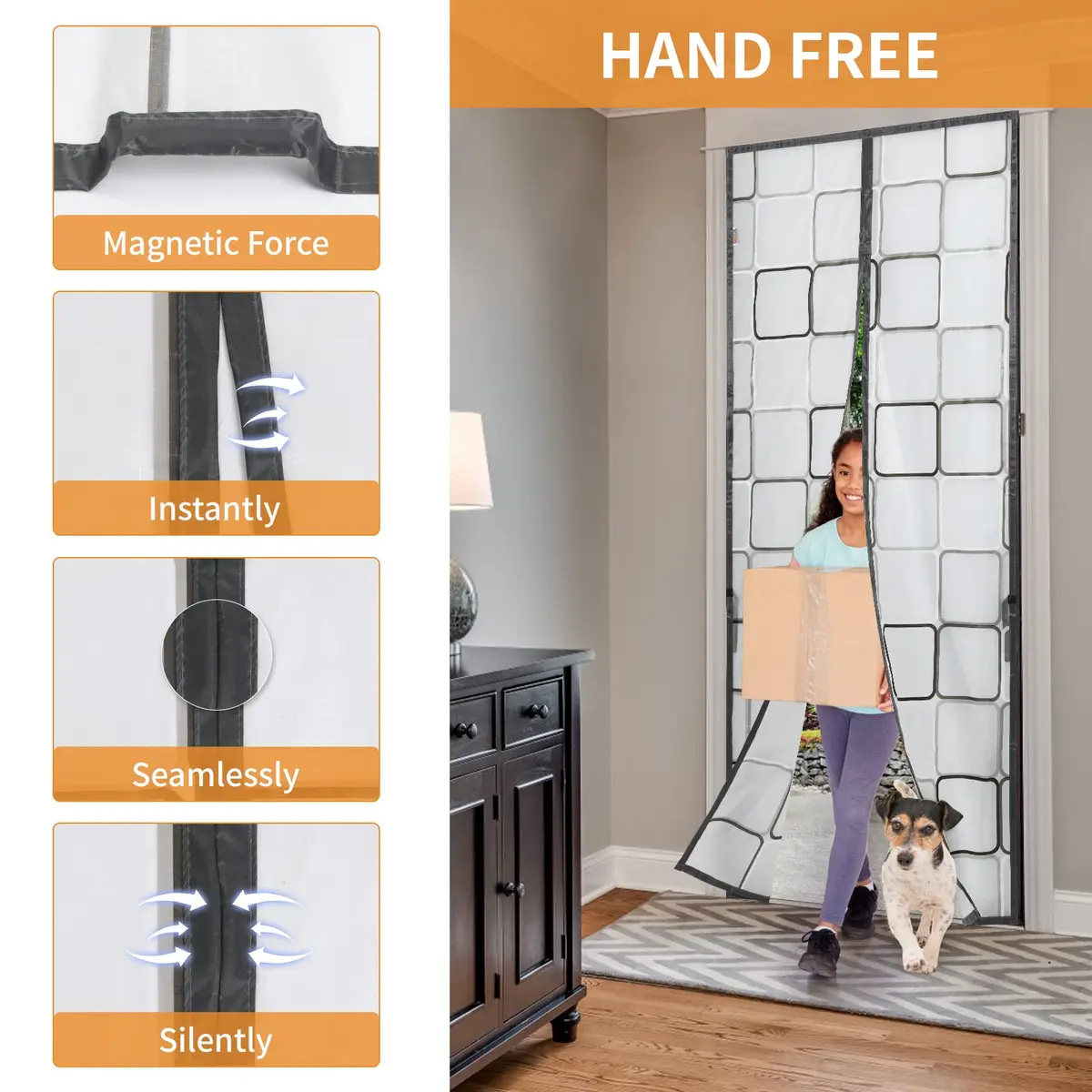 PICK FOR LIFE Insulated Magnetic Door Curtain 36x82 inches | Thermal Winter Door Cover with Magnetic Closure - view 7
