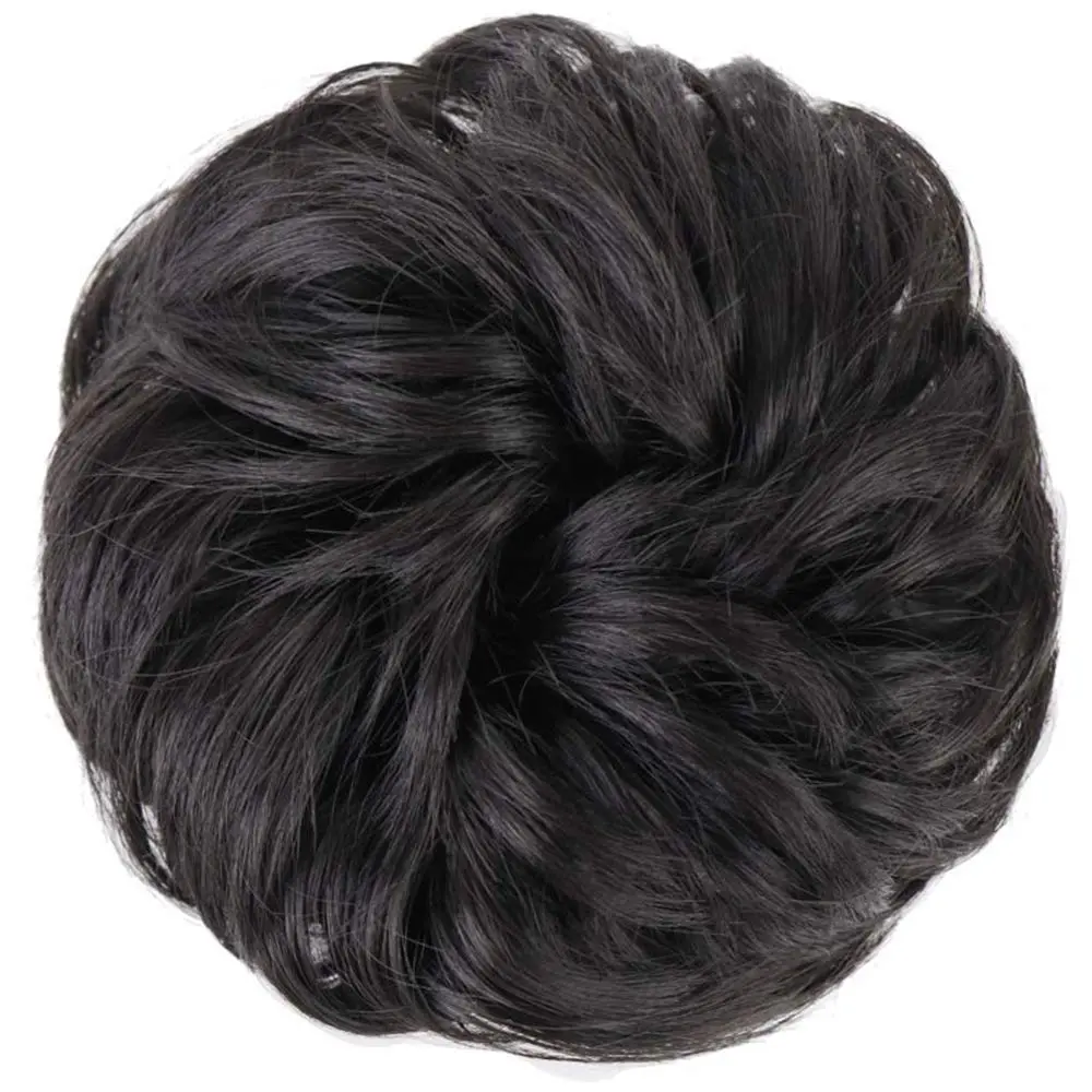 MORICA 2PCS Messy Bun Hair Piece for Women, Natural Black | Thick Volum Bun Synthetic Hair Extension - view 2