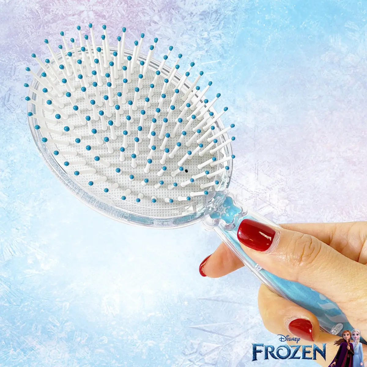 LUV HER Disney Frozen II Girls Snowflake Confetti Hair Brush featuring Elsa, Silver - Ages 3+ | Gentle Detangling for Kids - view 6