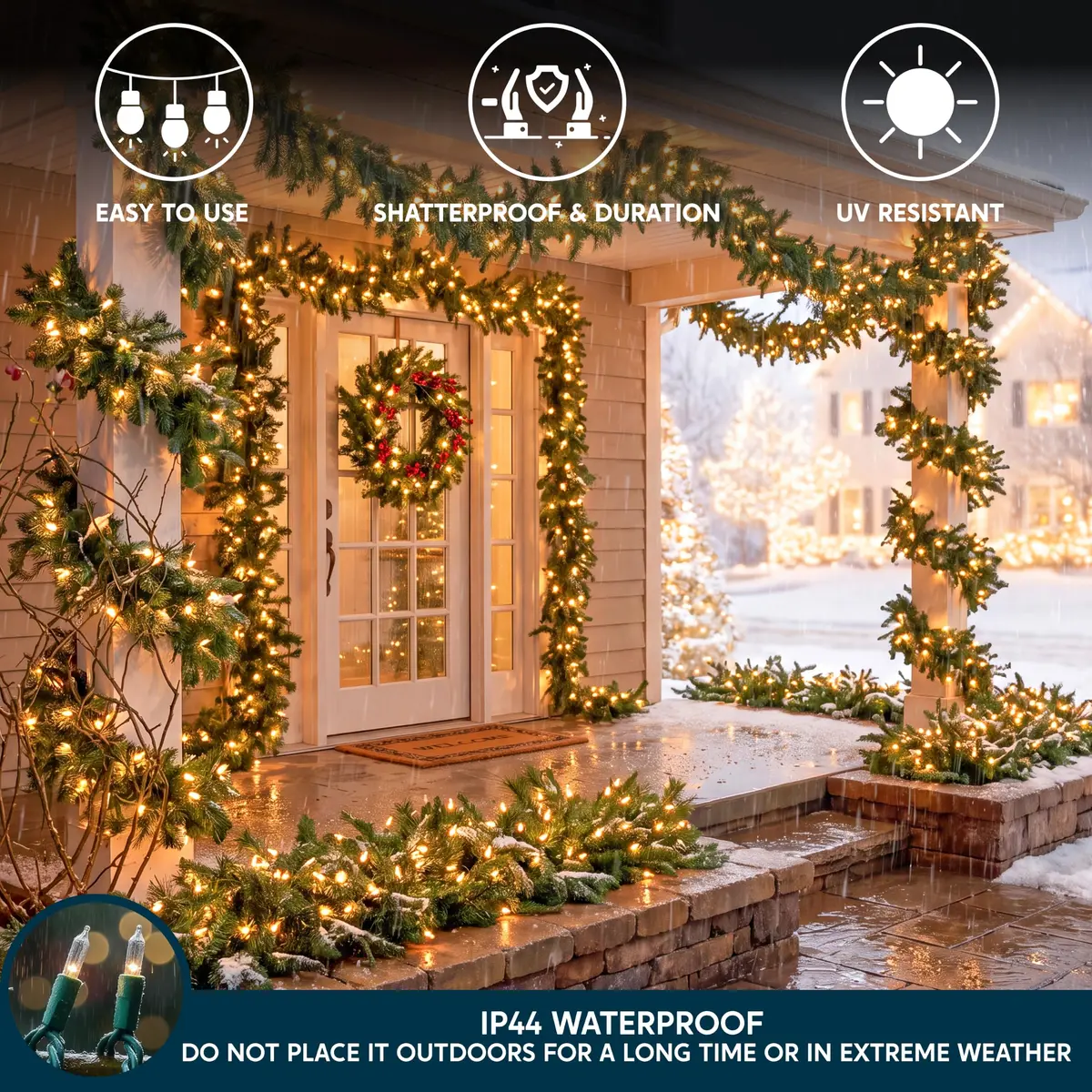 Joiedomi Clear Christmas String Lights Indoor,100 Count Mini White Fairy Light 19.4 FT | UL588 Certified for Festive Decor - view 4