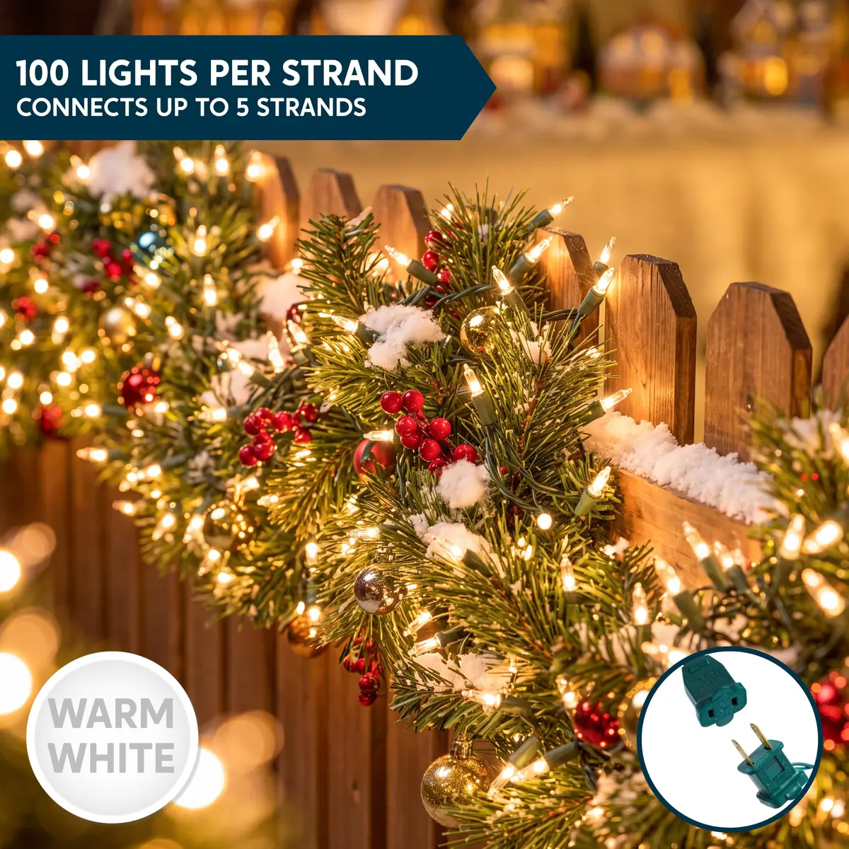 Joiedomi Clear Christmas String Lights Indoor,100 Count Mini White Fairy Light 19.4 FT | UL588 Certified for Festive Decor - view 5