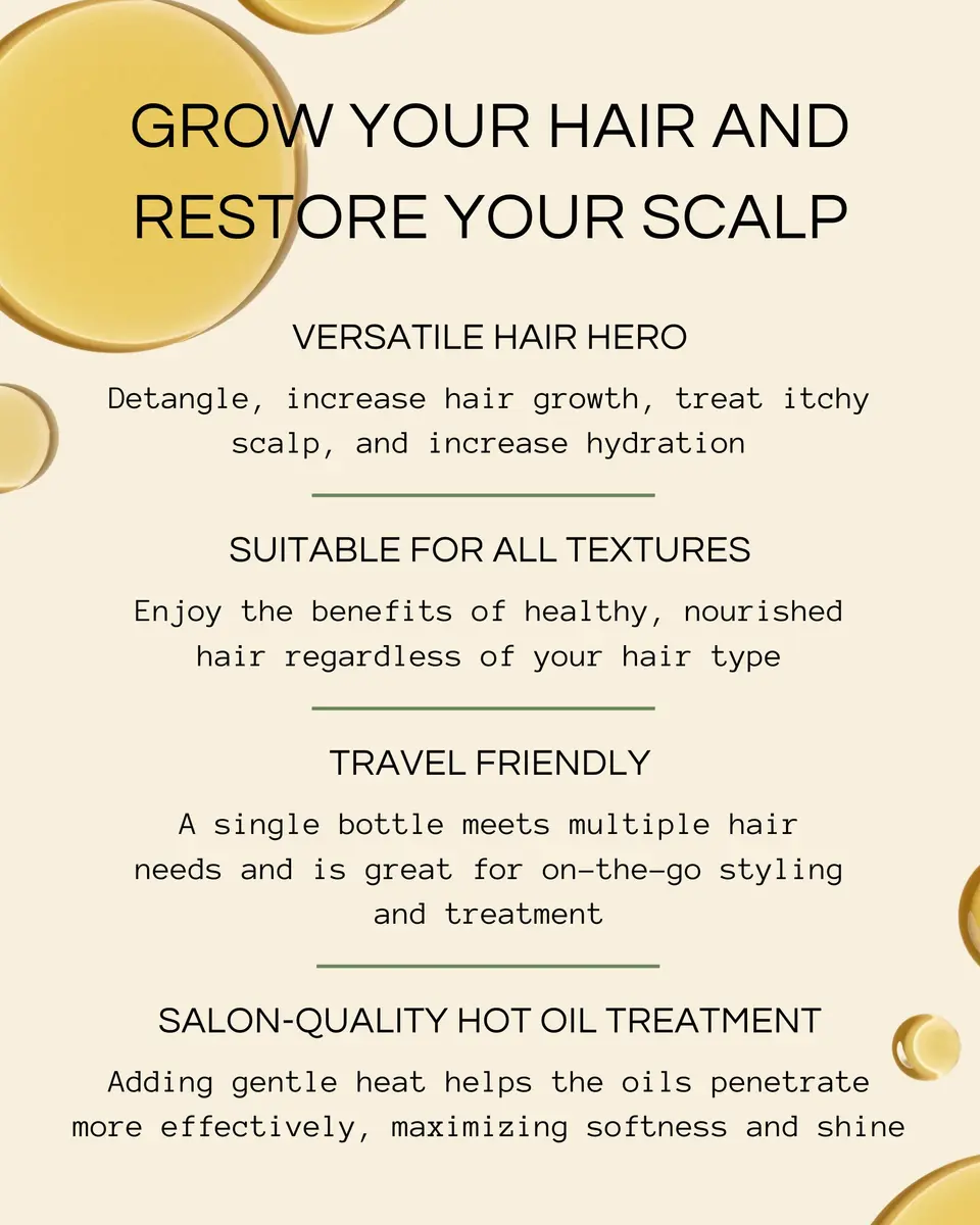 Righteous Roots Hair Oil for Hair Growth, Anti Frizz & Thickening (4 fl oz, Pack of 2) | Supports Hair Growth & Detangles - view 3