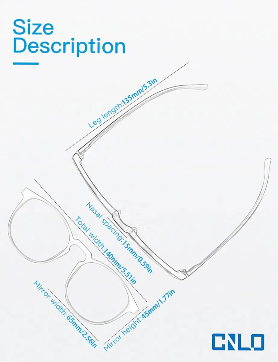 CNLO Blue Light Blocking Glasses Amber | Anti Eyestrain Computer Glasses for Men & Women - view 7