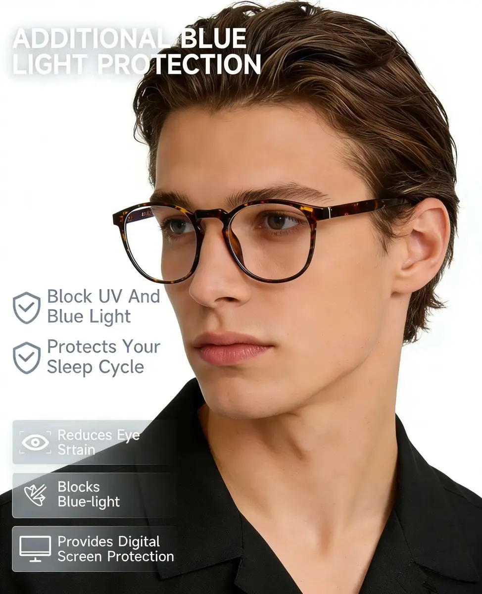 CNLO Blue Light Blocking Glasses Amber | Anti Eyestrain Computer Glasses for Men & Women - view 2