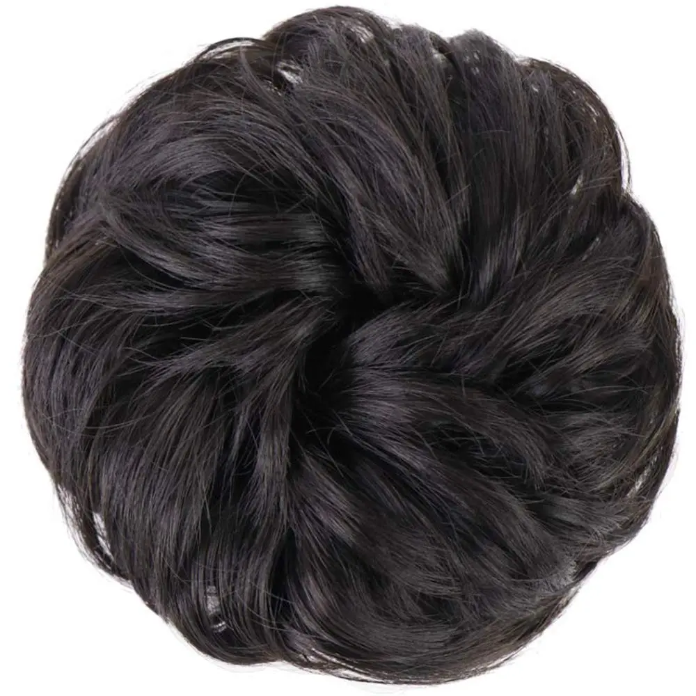 MORICA 2PCS Brown Black Messy Bun Hair Piece for Women, Heat Resistant Synthetic Fiber, 6 inches | Adds Volume & Fullness - view 2