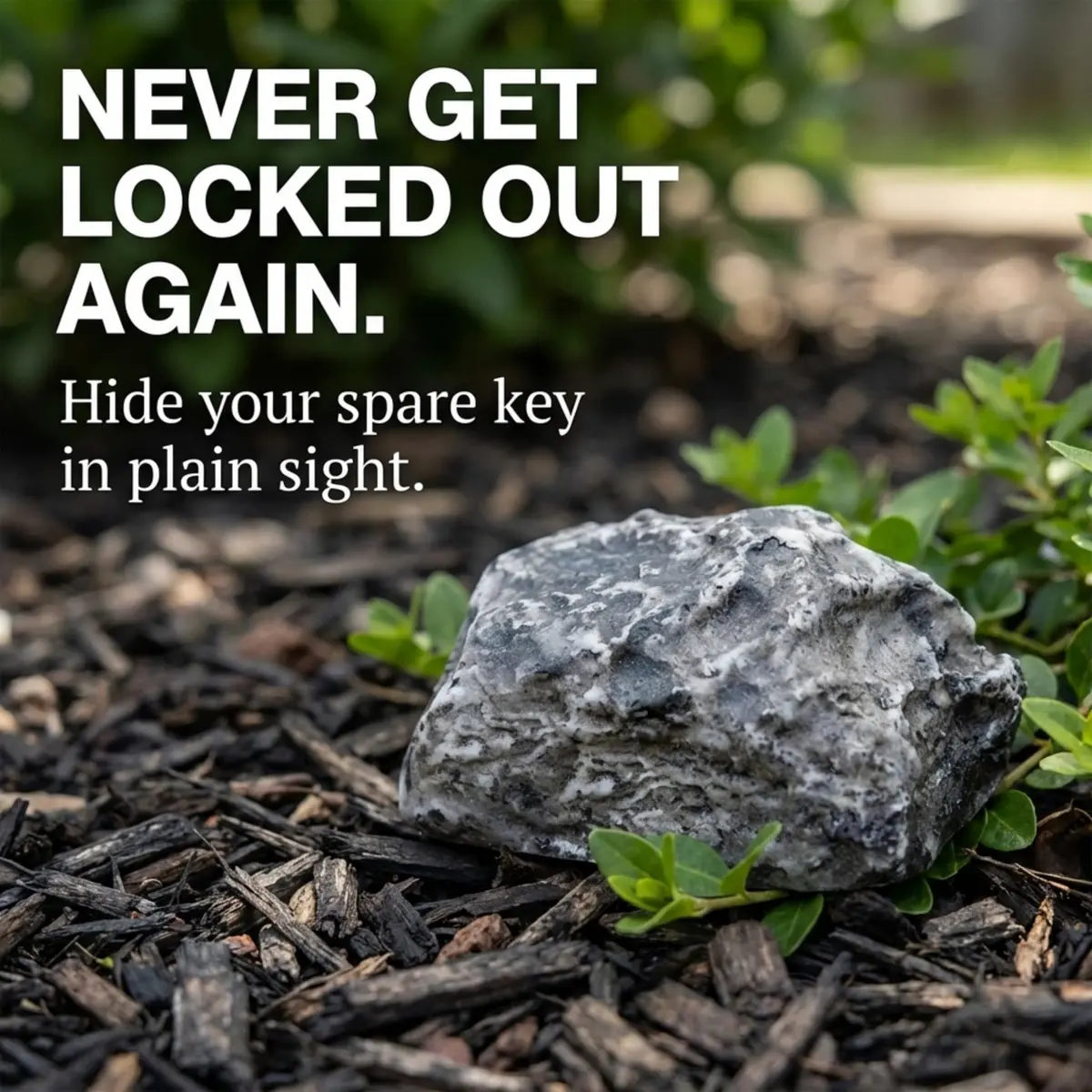 Performore Realistic Fake Rock Key Hider | Blends with Landscaping, 8.6cm (3.4") x 5cm (2") - view 2