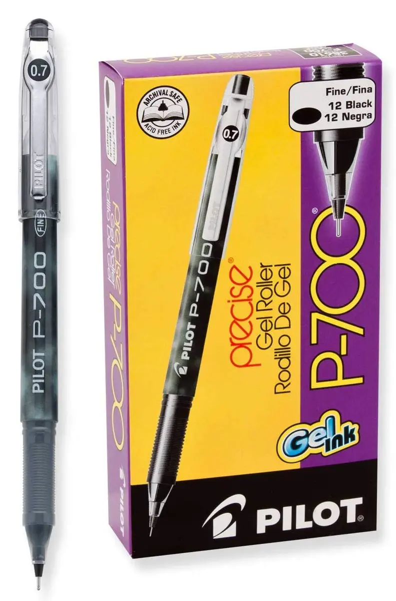 Pilot P-700 Rollerball Stick Gel Pen (24 Pack, Black/Blue) | Refillable Gel Ink Pen for Smooth Writing - view 3