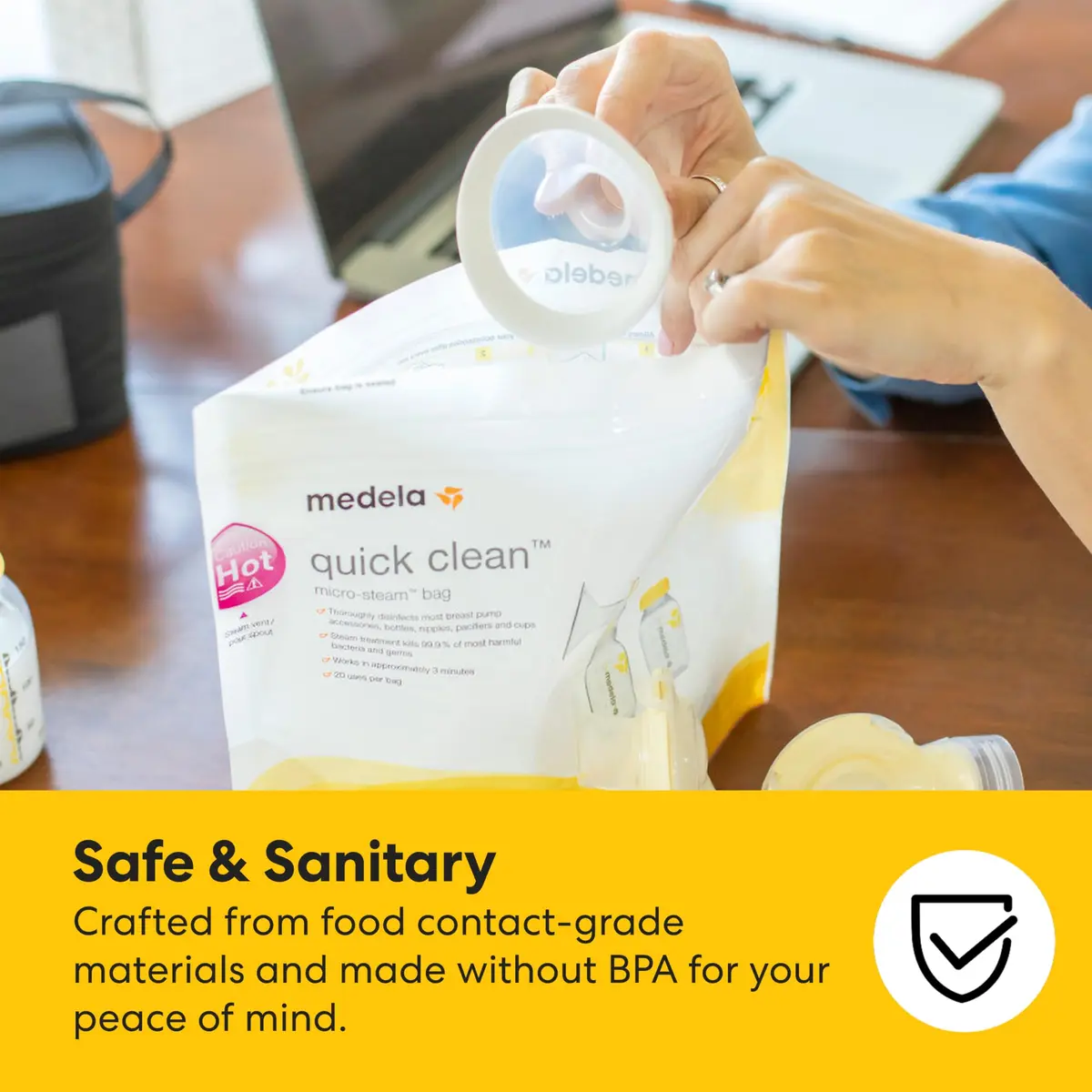 Medela Quick Clean Micro-Steam Bags | Microwave Sterilizer for Baby Bottles & Pump Parts | 12Ct - view 6
