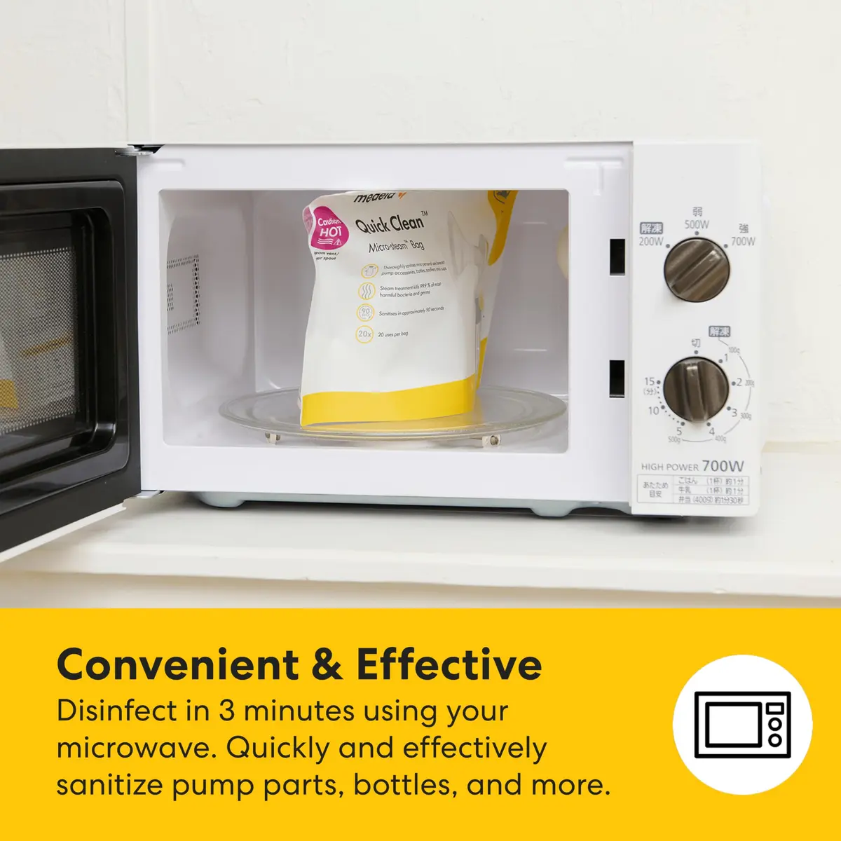 Medela Quick Clean Micro-Steam Bags | Microwave Sterilizer for Baby Bottles & Pump Parts | 12Ct - view 4