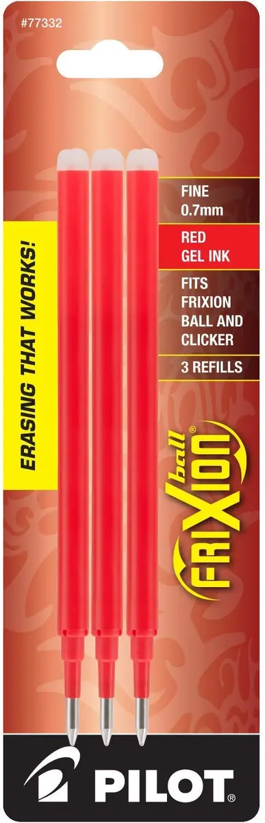 Pilot Gel Ink Refills for FriXion Erasable Gel Ink Pen, Fine Point, Red Ink | 7 Pack, 21 Refills, USA Import - view 2