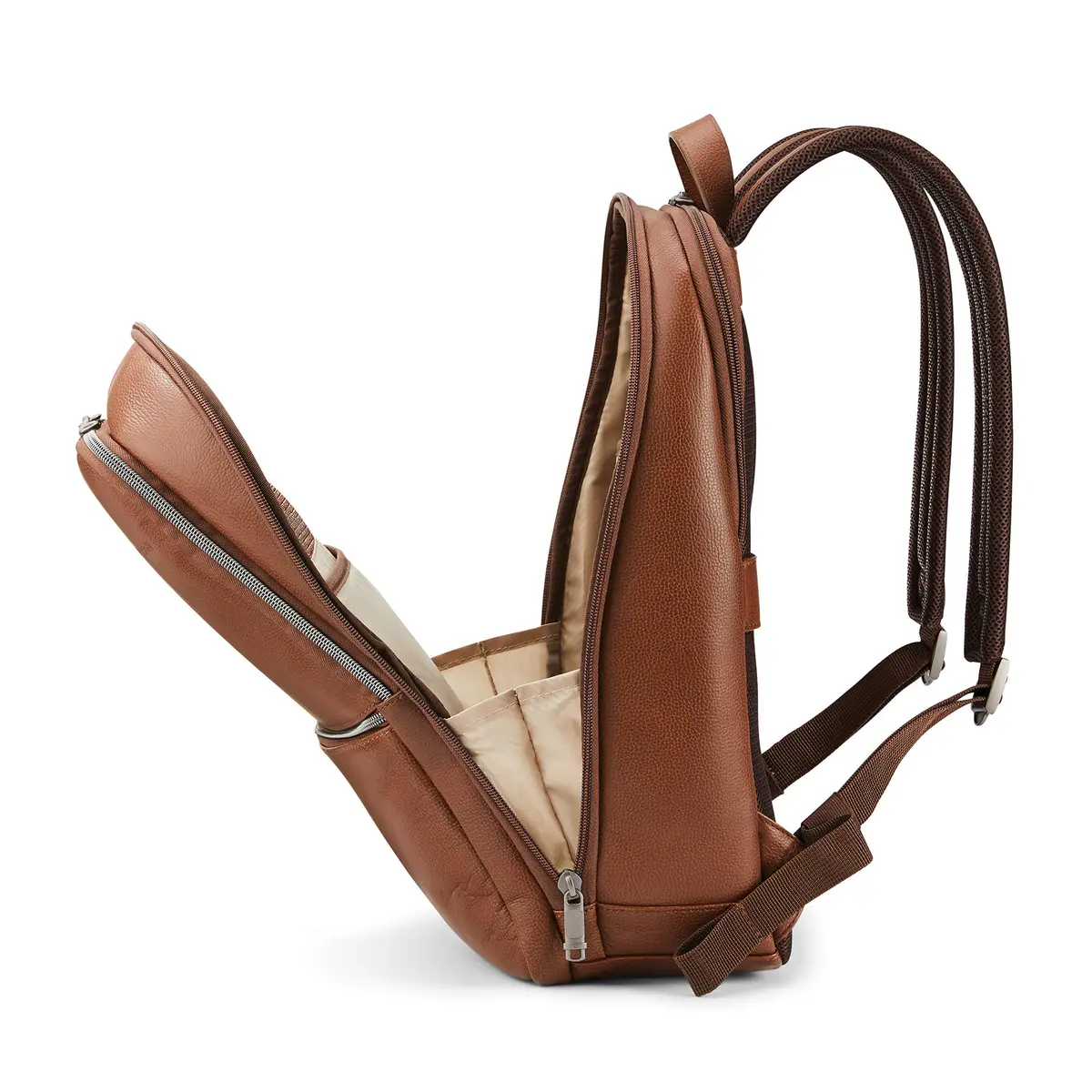 Samsonite Classic Leather Slim Backpack Cognac 22.2L (0.78 cu ft) | Professional Commuter Bag - view 7