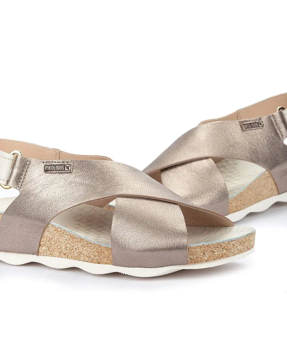 PIKOLINOS Mahon Wedge Sandals Women | Leather | Extra-Light | Silver - view 5