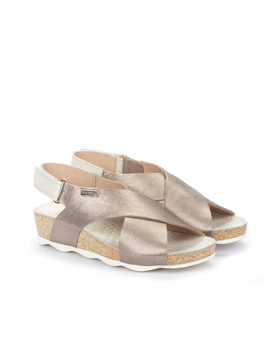 PIKOLINOS Mahon Wedge Sandals Women | Leather | Extra-Light | Silver - view 3