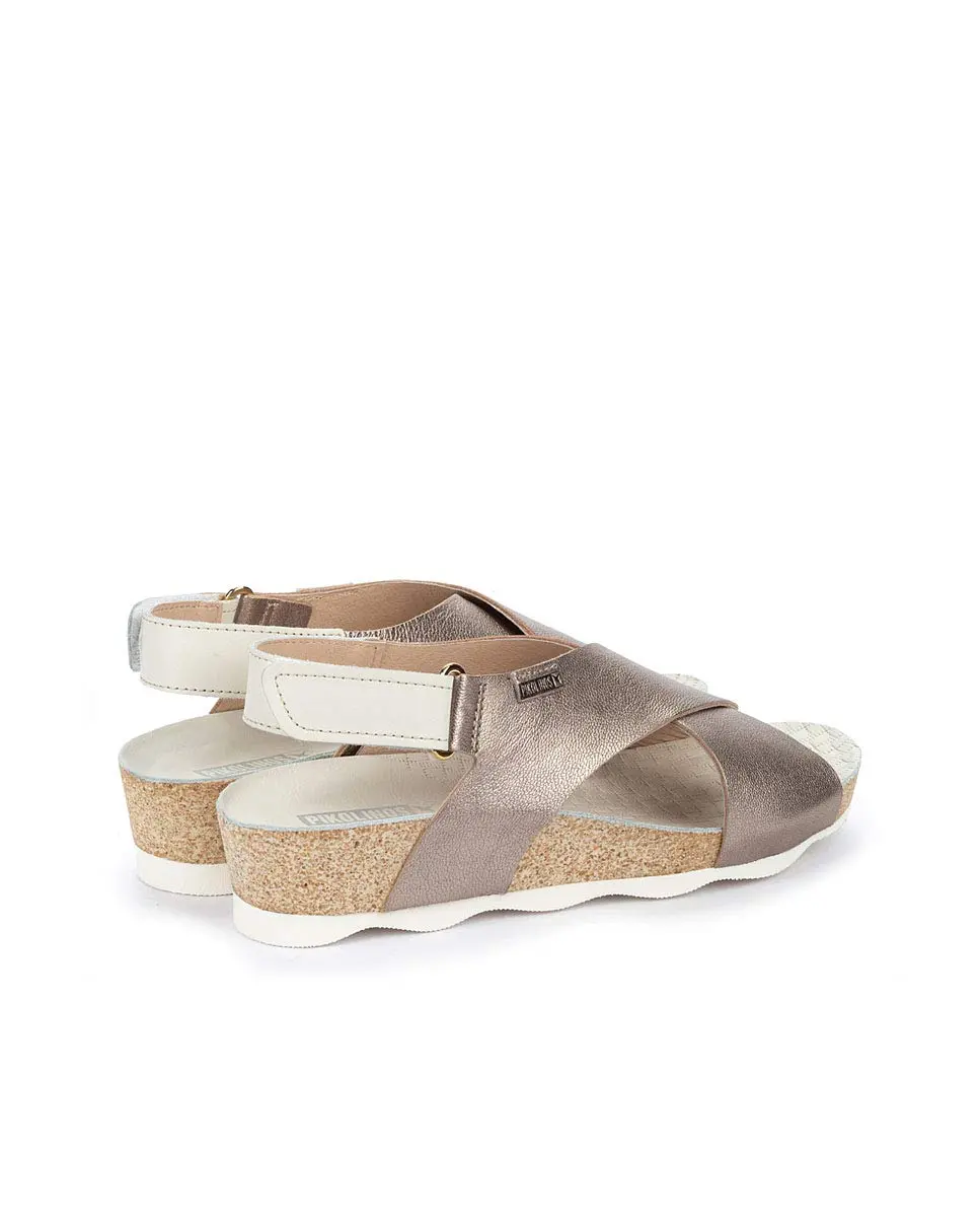 PIKOLINOS Mahon Wedge Sandals Women | Leather | Extra-Light | Silver - view 4