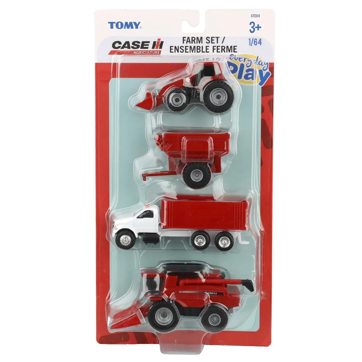 ERTL Case IH 4-Piece Farm Toy Set - 1:64 Scale - Includes John Deere Tractor with Loader, Combine, Grain Cart & Truck for Kids & Collectors - view 9