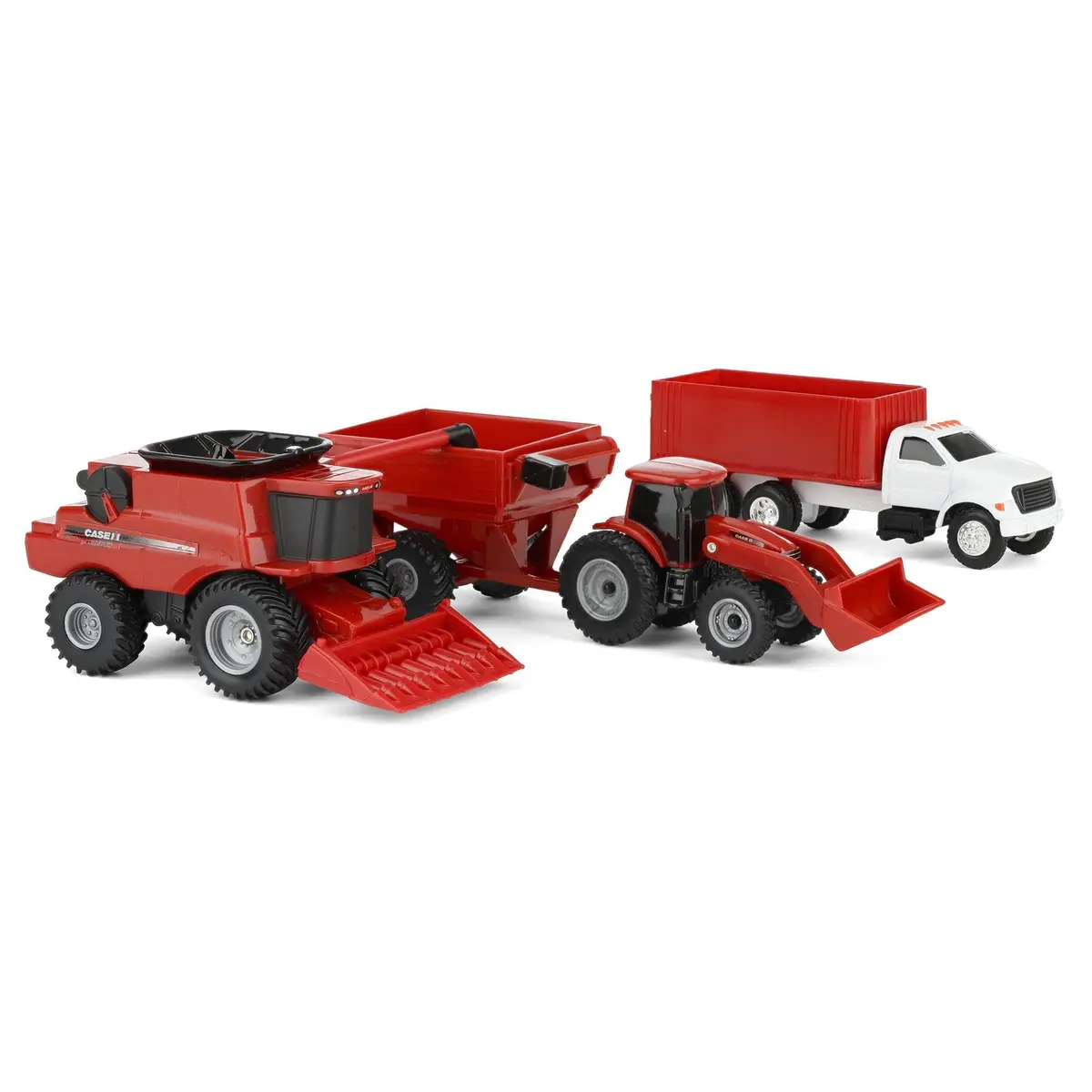 ERTL Case IH 4-Piece Farm Toy Set - 1:64 Scale - Includes John Deere Tractor with Loader, Combine, Grain Cart & Truck for Kids & Collectors - view 2