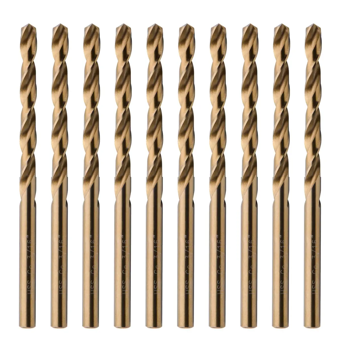 SPKLINE 10 Pcs 4.8mm (3/16") Cobalt Drill Bit Set | M35 High Speed Steel with 5% Cobalt Alloy - main product image
