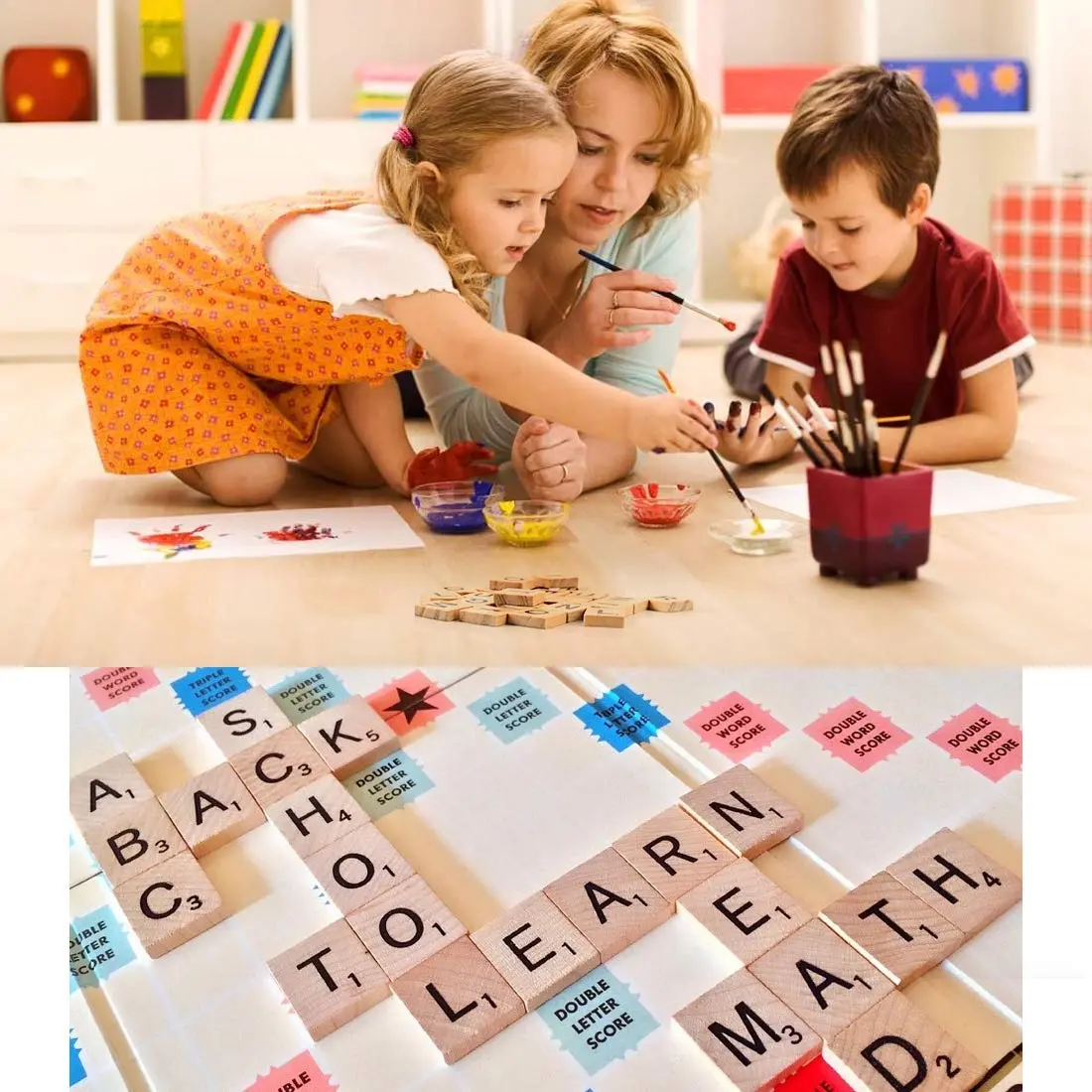 TMEEIHNSS 100Pcs Wooden Alphabet Tiles for Crafts & Wall Art | Solid Wood, 18x20mm, 4mm Thick - view 6