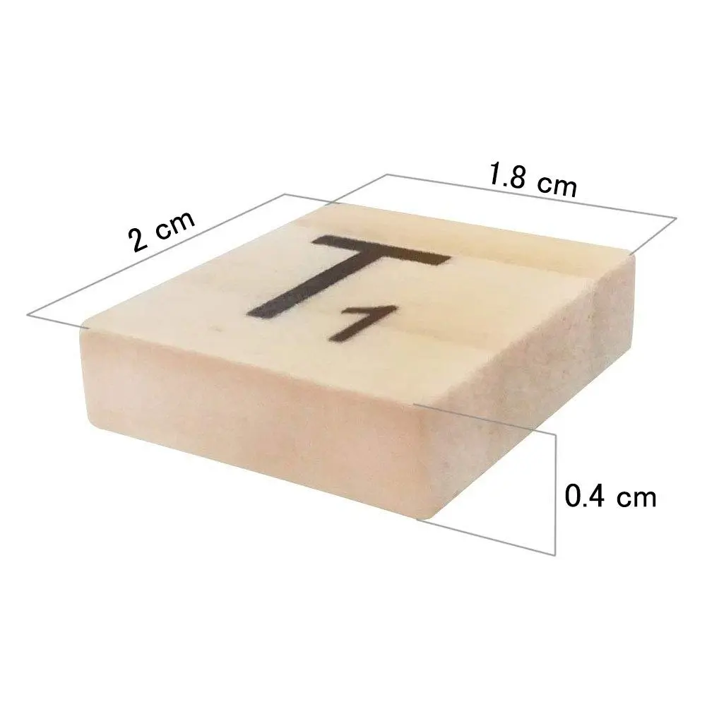 TMEEIHNSS 100Pcs Wooden Alphabet Tiles for Crafts & Wall Art | Solid Wood, 18x20mm, 4mm Thick - view 2