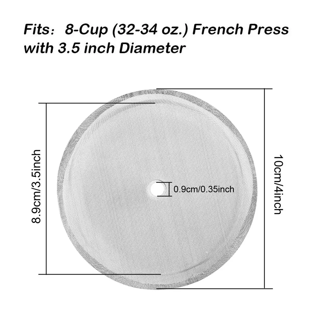 TKMOS 6 Pack French Press Replacement Filters Mesh Screen 4 Inch | Heavy Gauge Stainless Steel for 1000 ml / 34 oz / 8 cup - view 4