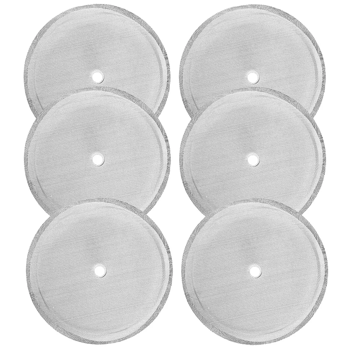 TKMOS 6 Pack French Press Replacement Filters Mesh Screen 4 Inch | Heavy Gauge Stainless Steel for 1000 ml / 34 oz / 8 cup - main product image