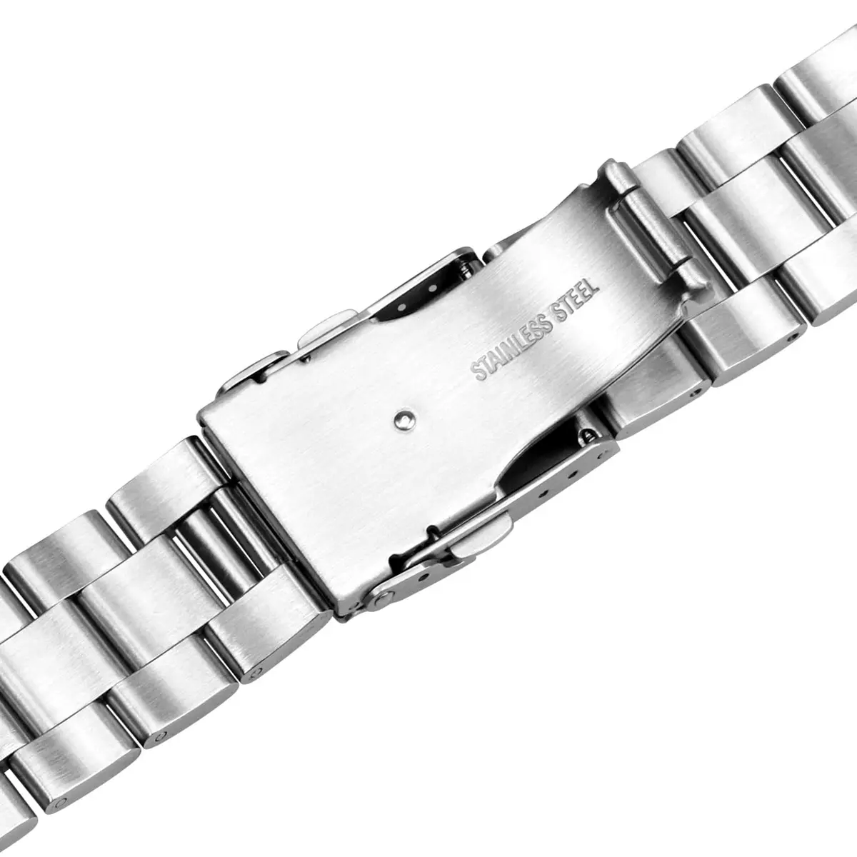 Juntan Stainless Steel Watch Band 22mm | Curved End Tapered Metal Strap with Double Lock Buckle - view 5
