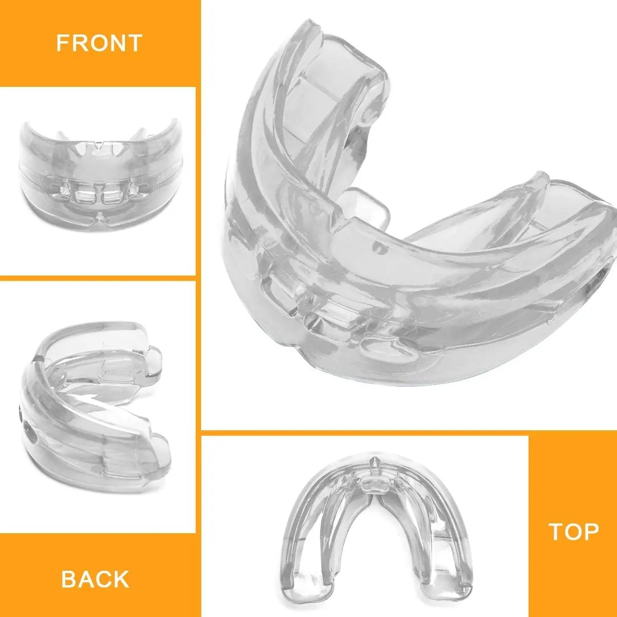 Coolrunner Double Braces Mouth Guard | Youth & Adult Sports Dental Protection in Blue (Silicone, 2 Pack) - view 4