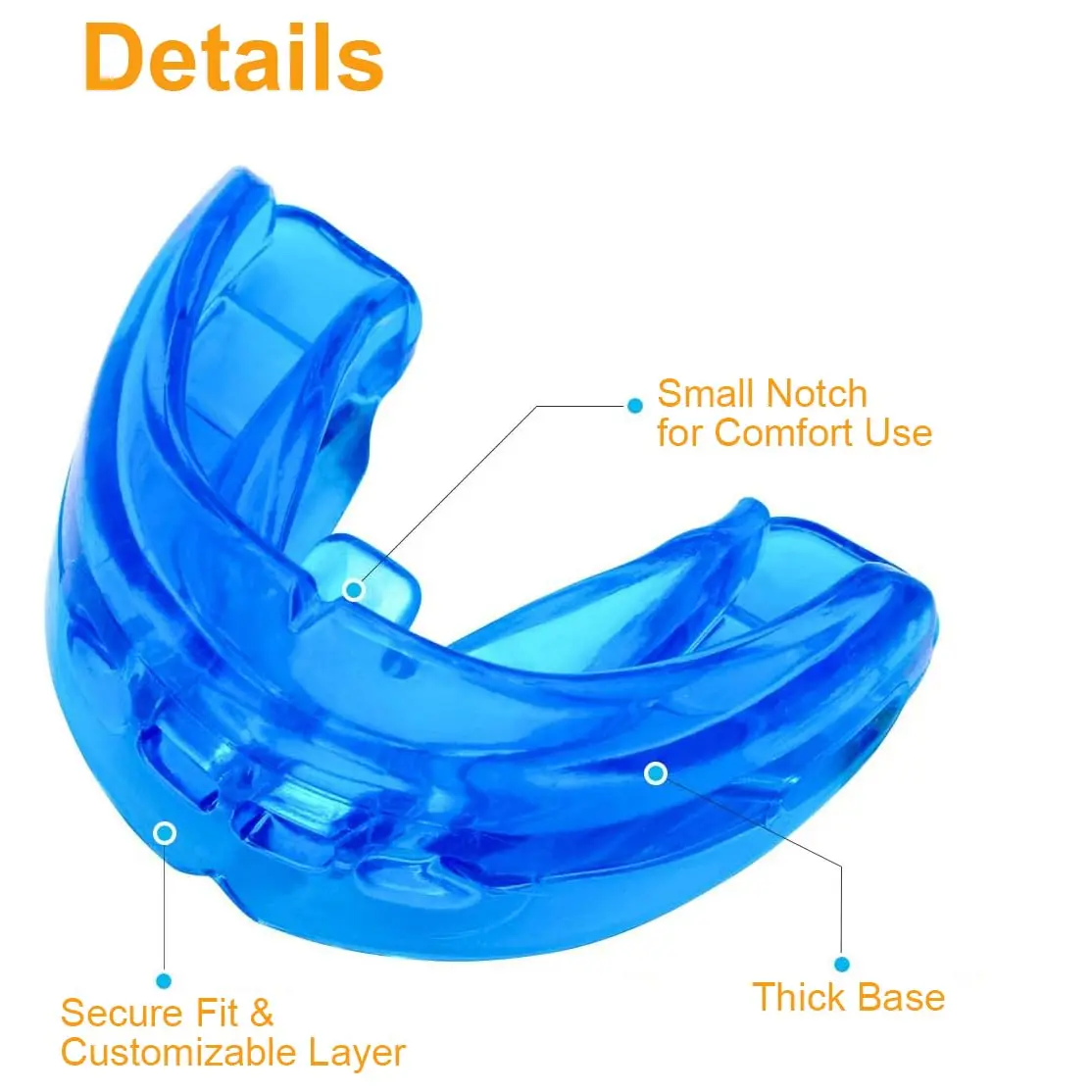Coolrunner Double Braces Mouth Guard | Youth & Adult Sports Dental Protection in Blue (Silicone, 2 Pack) - main product image