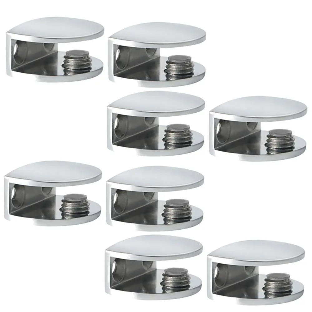 SAYAYO Glass Shelf Brackets Adjustable for 6-10 mm Shelf | Durable Chrome Finish - main product image