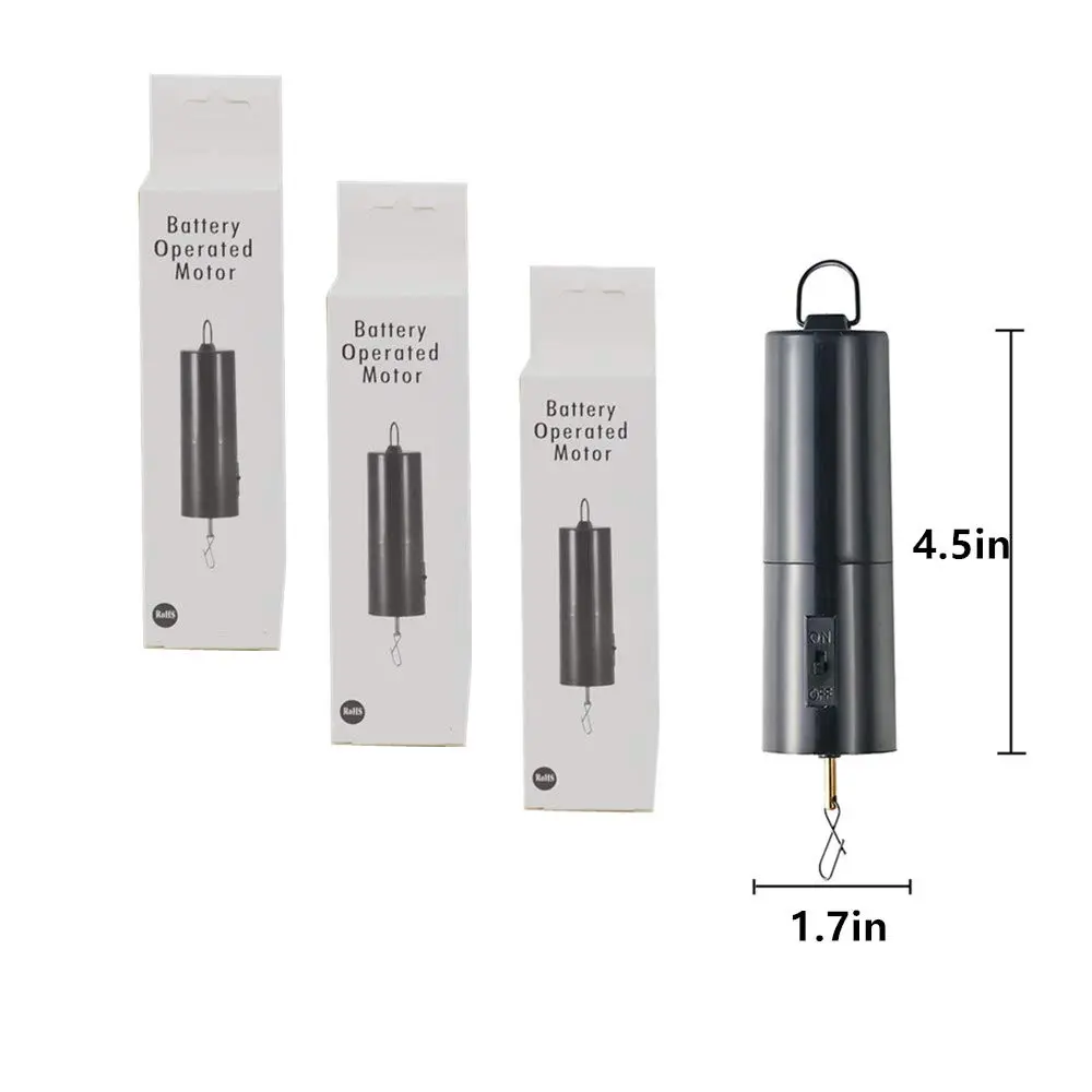 FENELY Battery Operated Wind Spinner Motor 3 Pack Black | 18.3 cm (7.2 in) Height, 4.3 cm (1.7 in) Diameter, 0.2 kg | Spins Up to 30 RPM - view 2