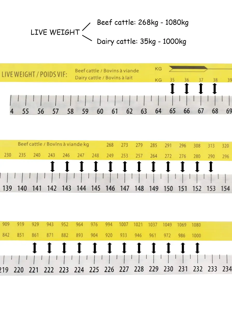 WIN TAPE 250cm Cattle & Pig Weight Tape Measure | Measures Live & Dead Weight - view 4