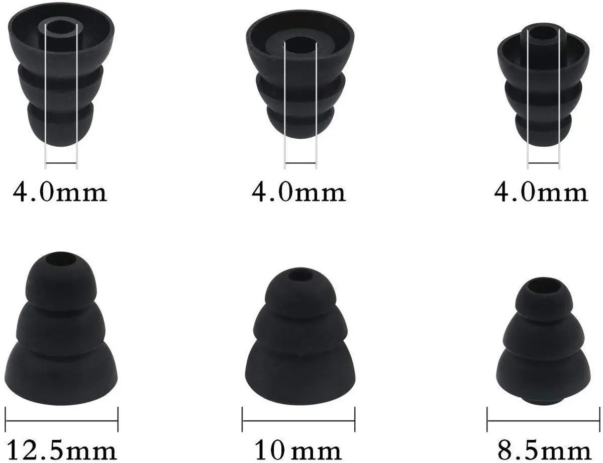 JNSA Triple Flange Ear Tips for Earbuds | Noise Isolation & Secure Fit (70-120 chars) - view 2
