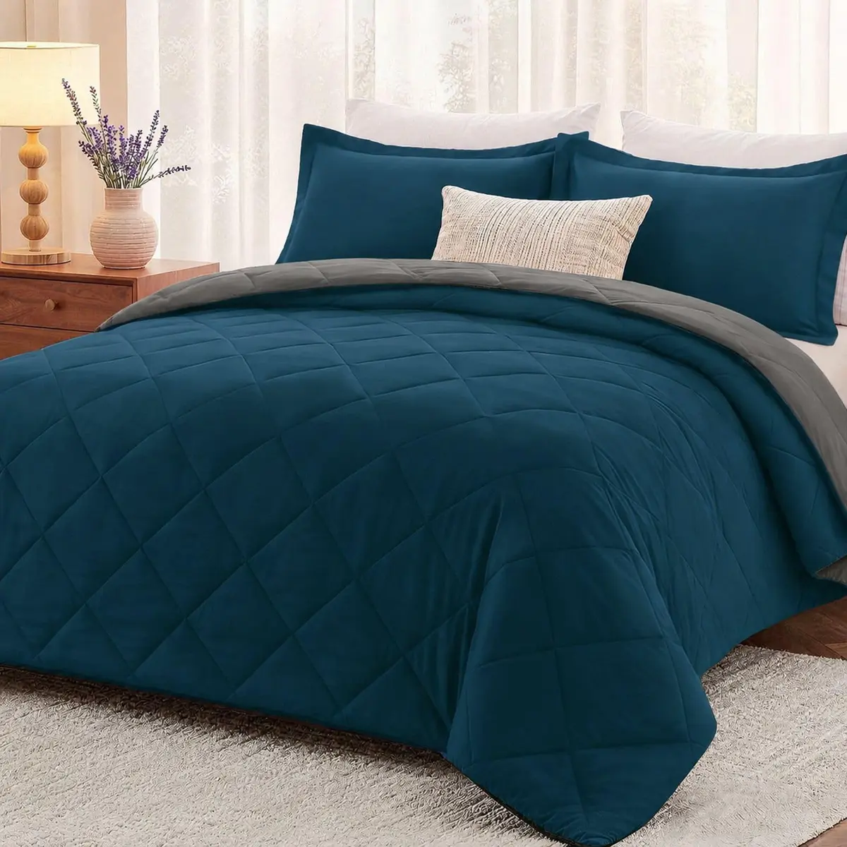 downluxe Twin Comforter Set Soft Reversible 2 Pieces | All-Season Cozy Bedding - main product image
