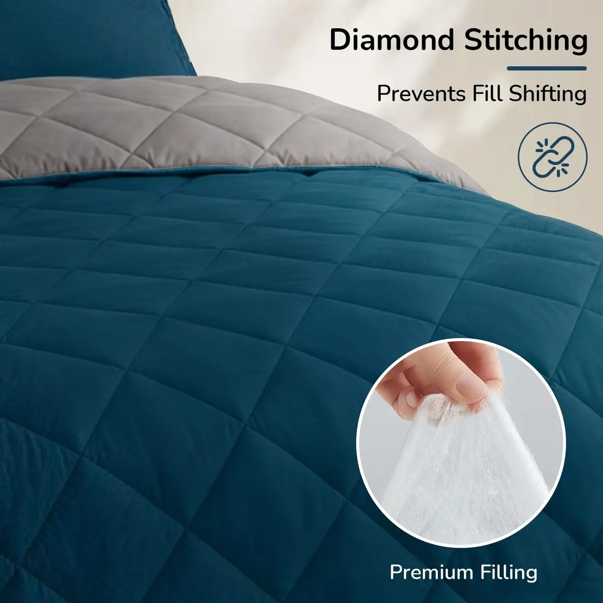 downluxe Twin Comforter Set Soft Reversible 2 Pieces | All-Season Cozy Bedding - view 5