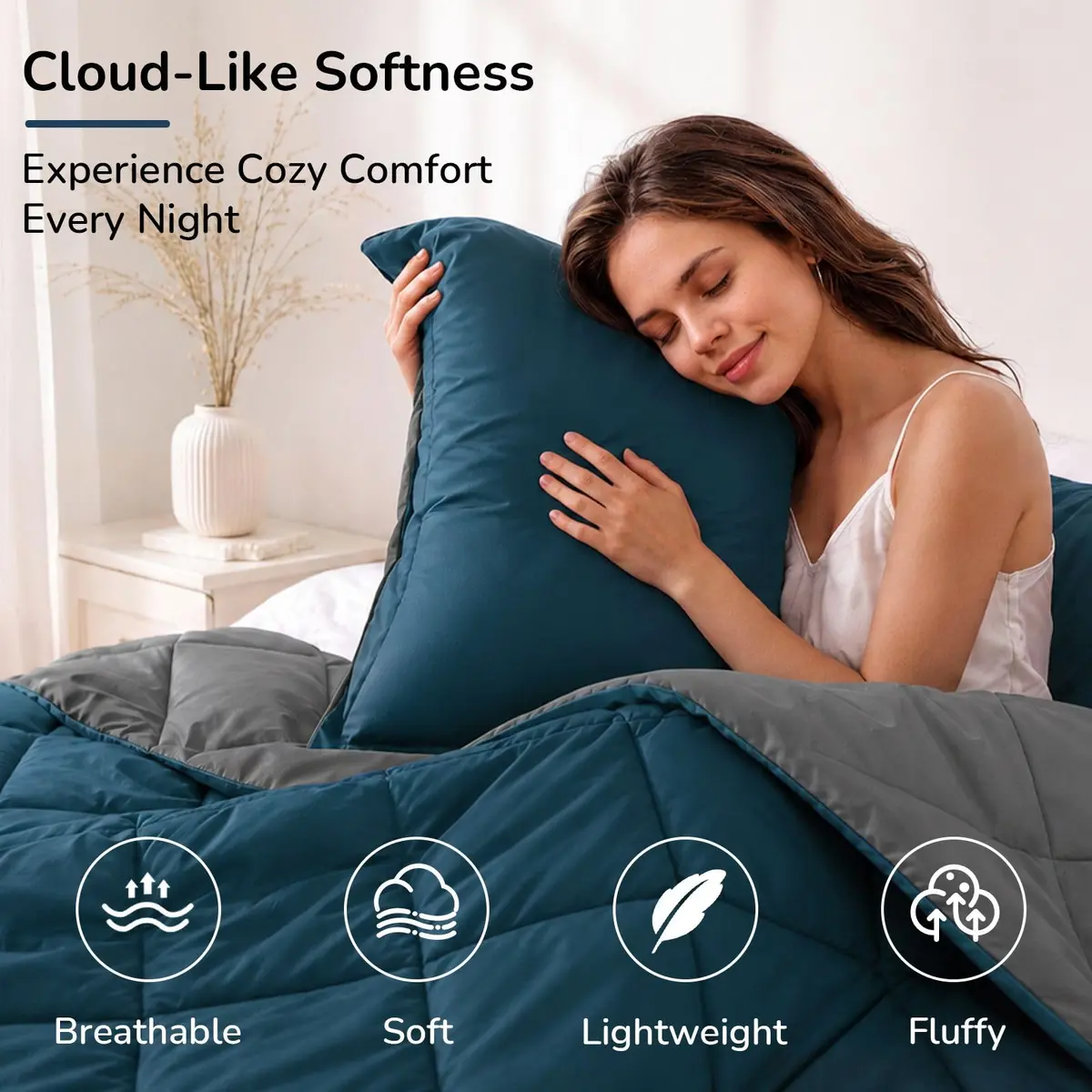 downluxe Twin Comforter Set Soft Reversible 2 Pieces | All-Season Cozy Bedding - view 3