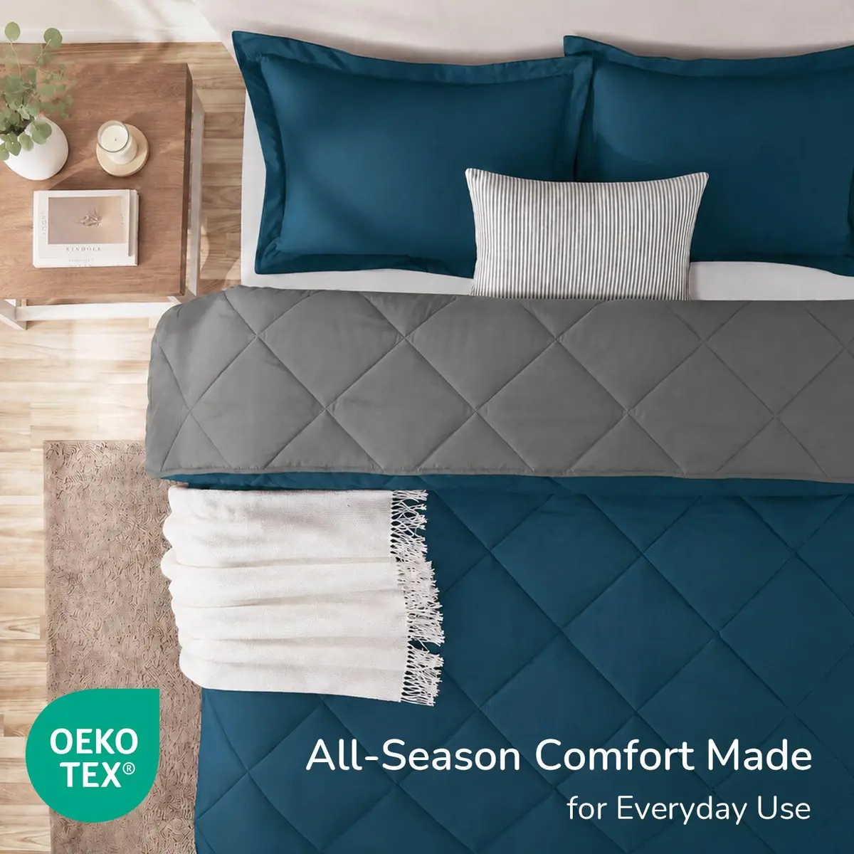 downluxe Twin Comforter Set Soft Reversible 2 Pieces | All-Season Cozy Bedding - view 4