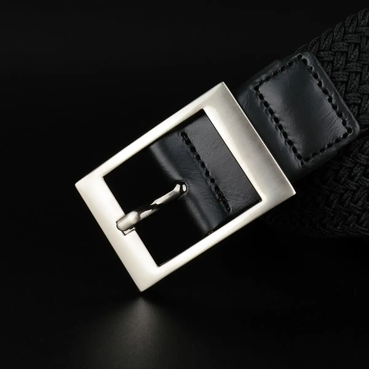 Drizzte Men's Black 71'' Braided Elastic Stretch Belt for Waist 63-66 - view 4