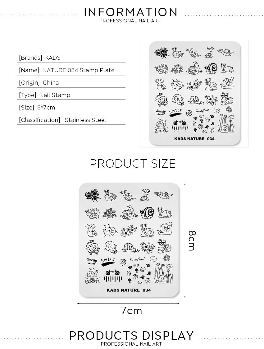 KADS Nail Stamping Plates Nature Template Image Design for Art Decoration and DIY Nail Art (NA034) | Reusable Stainless Steel Nail Art Template - view 5