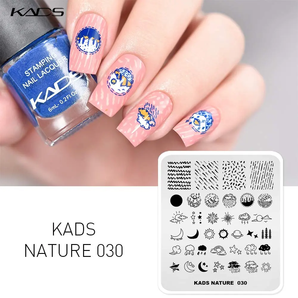 KADS Nail Stamping Plates Nature Template Image Design for Art Decoration and DIY Nail Art (NA030) | Reusable Stainless Steel Nail Art Plate - view 4
