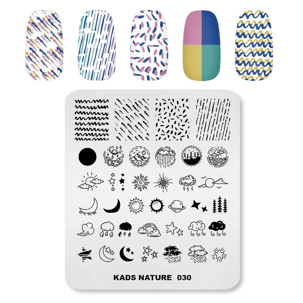 KADS Nail Stamping Plates Nature Template Image Design for Art Decoration and DIY Nail Art (NA030) | Reusable Stainless Steel Nail Art Plate - view 2