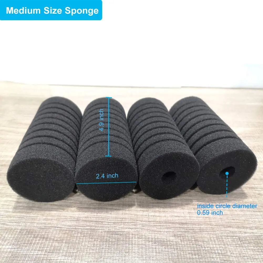 hygger Replacement Sponges for Aquarium Double Sponge Filter (M) | Soft, Reusable, 15-55 Gallon - view 3