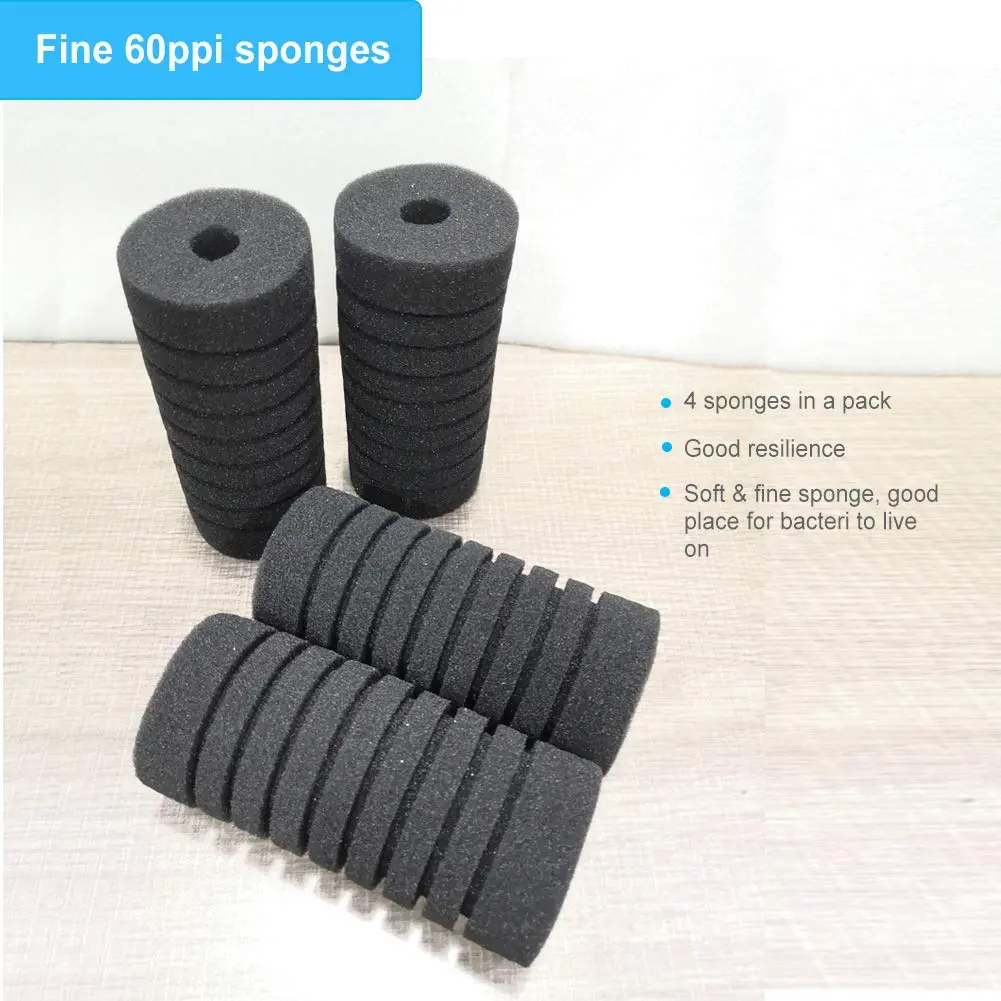 hygger Replacement Sponges for Aquarium Double Sponge Filter (M) | Soft, Reusable, 15-55 Gallon - view 4