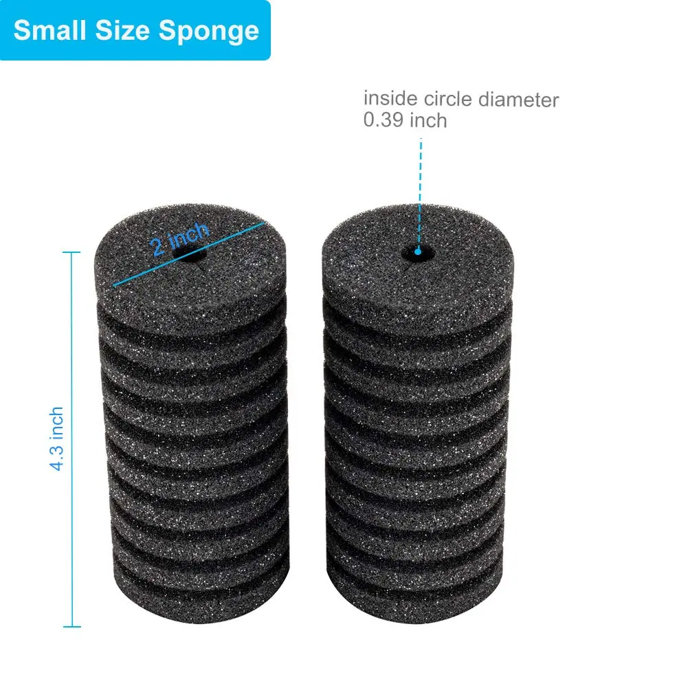 hygger Replacement Sponges for Aquarium Double Sponge Filter (S) | Soft, Reusable & High Absorption - view 2