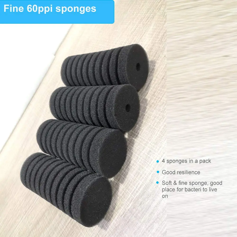 hygger Replacement Sponges for Aquarium Double Sponge Filter (S) | Soft, Reusable & High Absorption - view 4