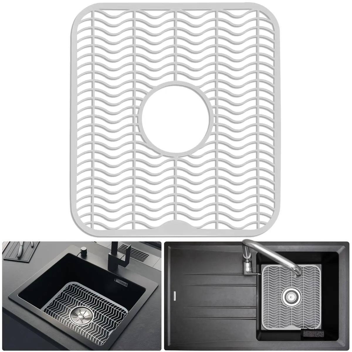 DecorRack Sink Protectors for Kitchen, Plastic 12" x 11" | Protect Sink from Damage & Scratches - main product image