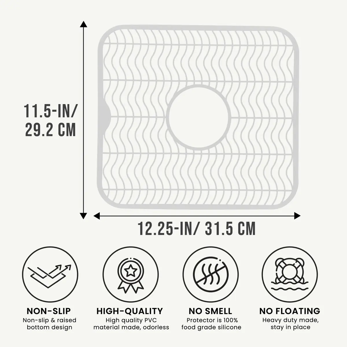 DecorRack Sink Protectors for Kitchen, Plastic 12" x 11" | Protect Sink from Damage & Scratches - view 2