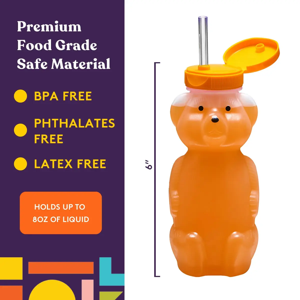 Special Supplies Honey Bear Straw Cup 237ml (8 Fl Oz) | Therapy Assist for Low Suction & Mobility - view 4